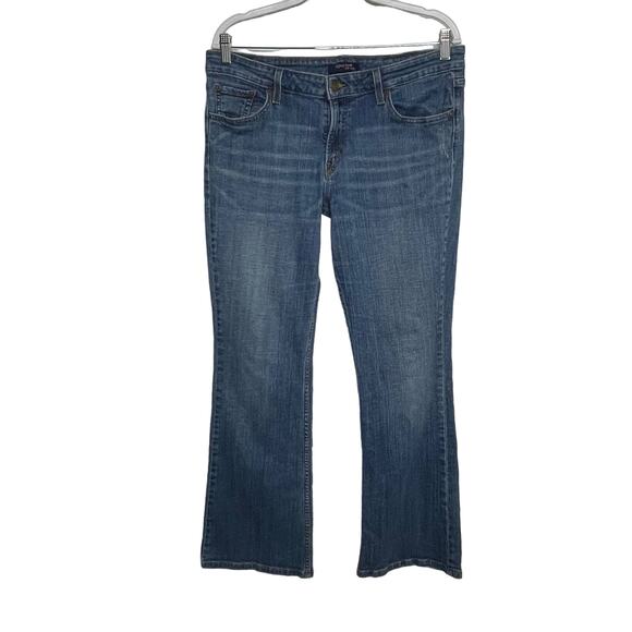 Levi SuperFlow 518 Bootcut Jean Low Rise Denim Whiskers Faded Med Wash Blue 15 M - Picture 1 of 14